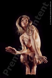 Nude Woman White Kneeling poses - ALL Slim Kneeling poses - on both knees medium blond Standard Photoshoot Pinup